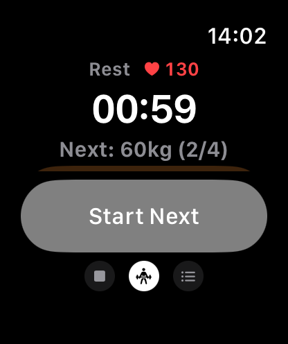 Apple Watch rest countdown between sets